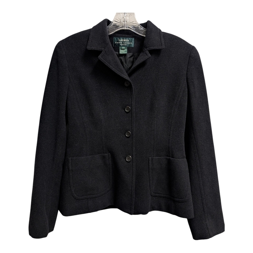 Lauren Ralph Lauren Wool Angora Blend Black Blazer Jacket 4P